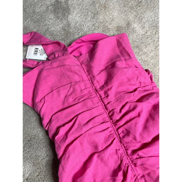 NEW Show Po Mayson Rouched One Shoulder Body Con Mini Dress Size 6 Pink - Picture 6 of 8